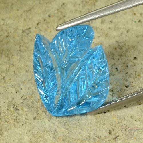 7.81ct Natural Azul Suíço Topázio, Flor cortada, Transparente