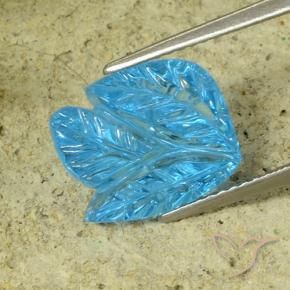 Topázio Azul Suíço Natural 7.81ct, Flor cortada, Transparente