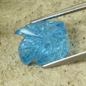 Topázio Azul Suíço Natural 7.81ct, Flor cortada, Transparente
