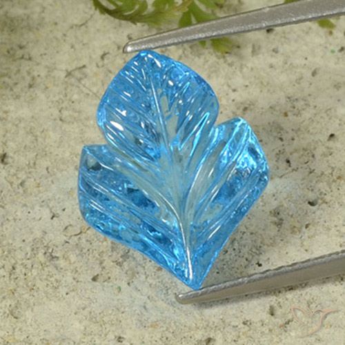 7.69ct Natural Azul Suíço Topázio, Flor cortada, Transparente