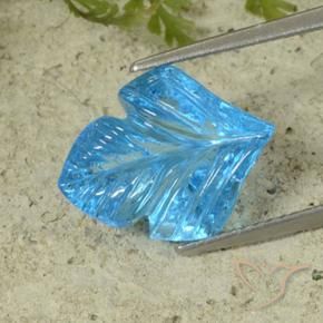 Topázio Azul Suíço Natural 7.69ct, Flor cortada, Transparente
