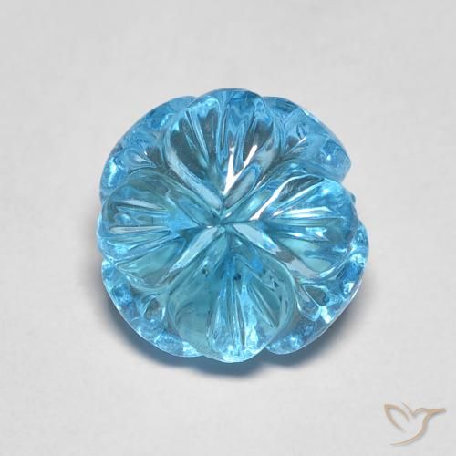 2.95ct Natural Azul Suíço Topázio, Flor cortada, Transparente