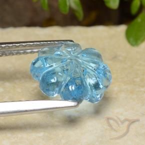 Topázio Céu azul Natural 3.47ct, Flor cortada, Transparente