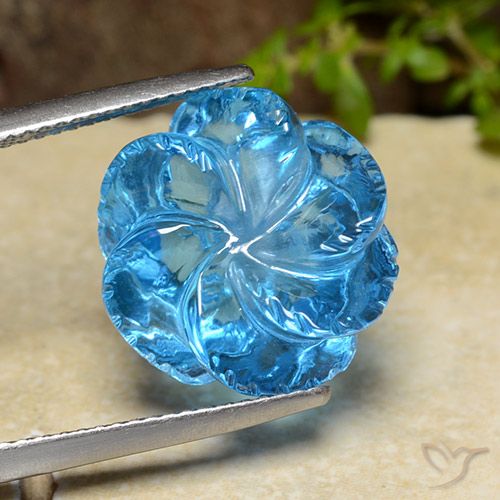 Topázio azul suíço solto de 17,92 quilates, 15,2 x 14,6 mm esculpido no Brasil, Photo A