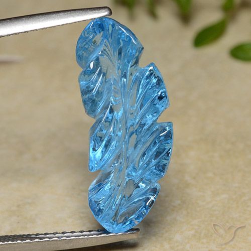 9.82ct Natural Azul Suíço Topázio, Flor cortada, Transparente