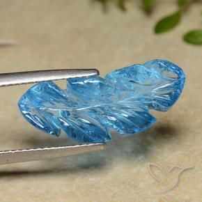 Topázio Azul Suíço Natural 9.82ct, Flor cortada, Transparente