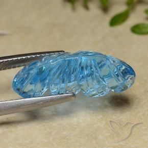 Topázio Azul Suíço Natural 9.82ct, Flor cortada, Transparente