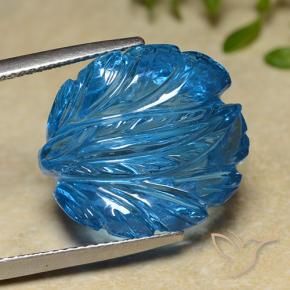 Topázio Azul Suíço Natural 27.42ct, Flor cortada, Transparente