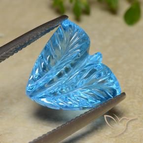 Topázio Azul Suíço Natural 9.03ct, Flor cortada, Transparente