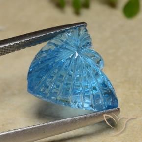 Topázio Azul Suíço Natural 9.03ct, Flor cortada, Transparente