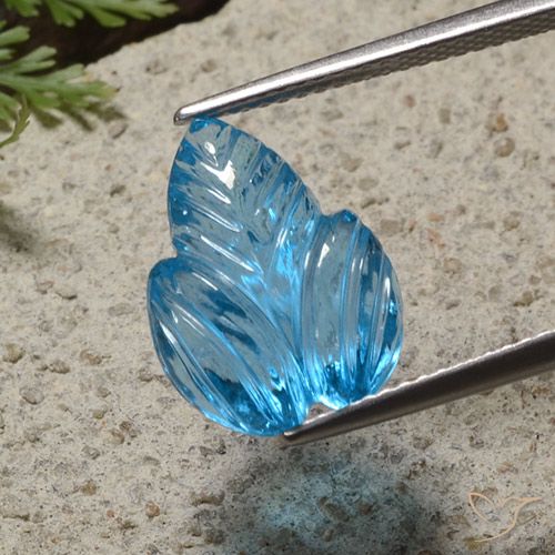 7.70ct Natural Azul Suíço Topázio, Flor cortada, Transparente