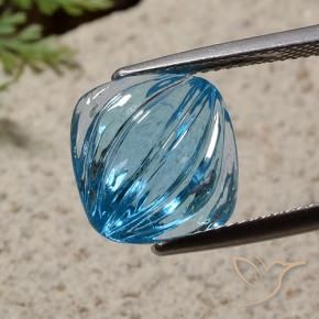 Topázio Azul Suíço Natural 7.48ct, Almofada, Transparente