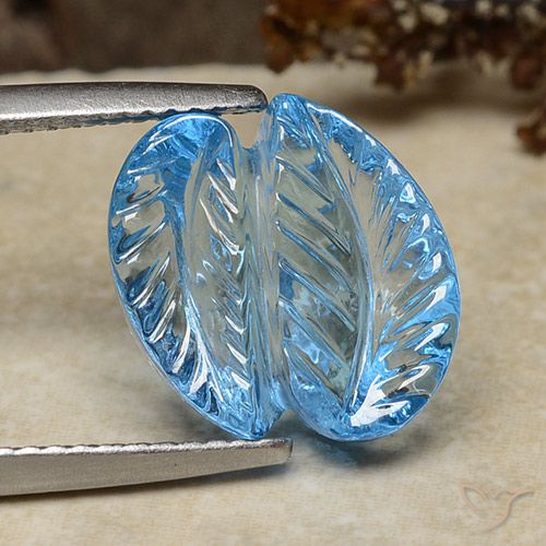 8.24ct Natural Azul Suíço Topázio, Flor cortada, Transparente