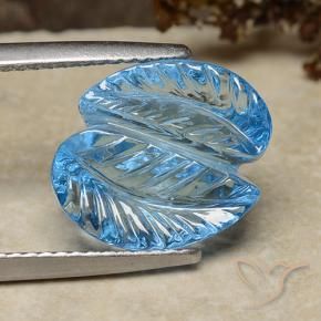 Topázio Azul Suíço Natural 8.24ct, Flor cortada, Transparente