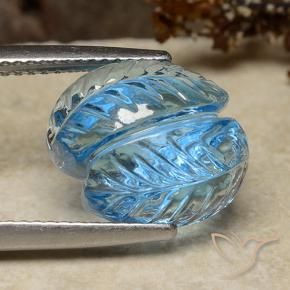 Topázio Azul Suíço Natural 8.24ct, Flor cortada, Transparente
