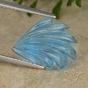 Topázio Azul Suíço Natural 5.99ct, Flor cortada, Transparente