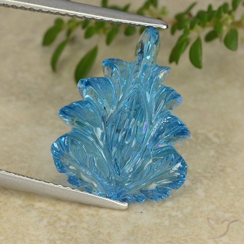12.05ct Natural Azul Suíço Topázio, Flor cortada, Transparente