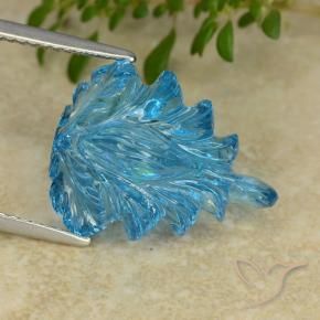 Topázio Azul Suíço Natural 12.05ct, Flor cortada, Transparente