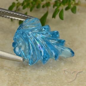 Topázio Azul Suíço Natural 12.05ct, Flor cortada, Transparente