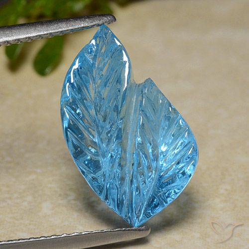 6.82ct Natural Azul Suíço Topázio, Flor cortada, Transparente