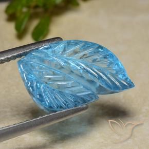 Topázio Azul Suíço Natural 6.82ct, Flor cortada, Transparente
