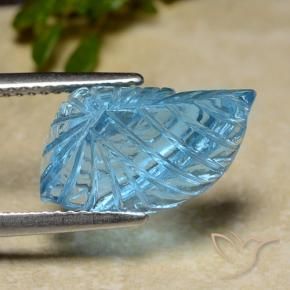 Topázio Azul Suíço Natural 6.82ct, Flor cortada, Transparente