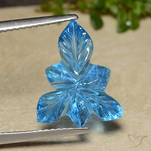 6.80ct Natural Azul Suíço Topázio, Flor cortada, Transparente