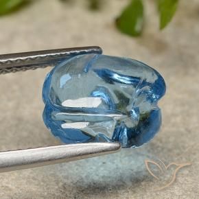 Topázio Azul Suíço Natural 3.93ct, Flor cortada, Translúcido