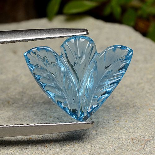 4.24ct Natural Azul Suíço Topázio, Flor cortada, Transparente
