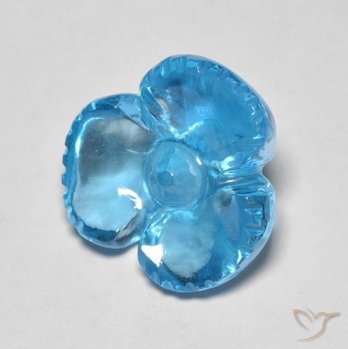 7.54ct Natural Azul Suíço Topázio, Flor cortada, Transparente