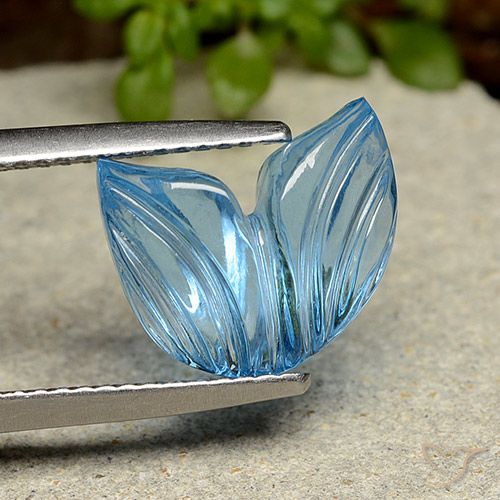 5.91ct Natural Azul Suíço Topázio, Flor cortada, Transparente