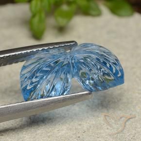 Topázio Azul Suíço Natural 5.60ct, Flor cortada, Transparente