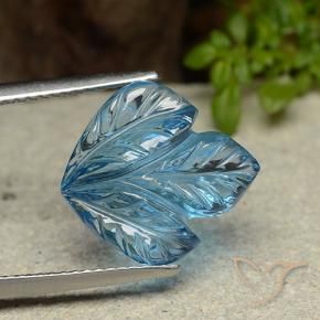 Topázio Azul Suíço Natural 7.93ct, Flor cortada, Transparente