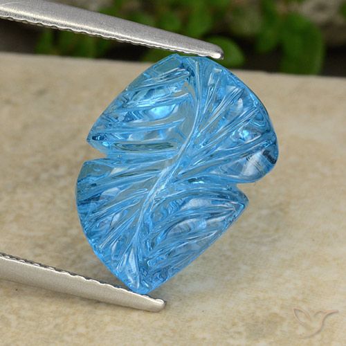 7.38ct Natural Azul Suíço Topázio, Flor cortada, Transparente