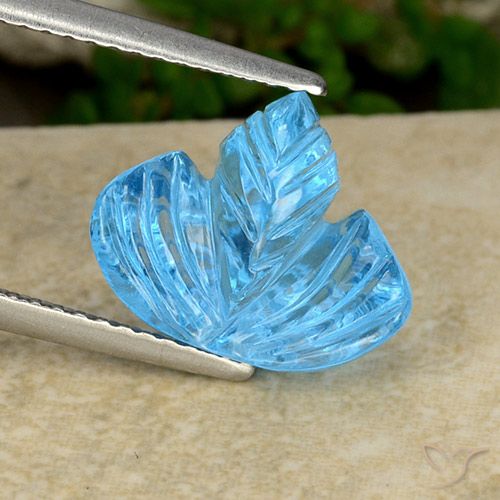 5.65ct Natural Azul Suíço Topázio, Flor cortada, Transparente