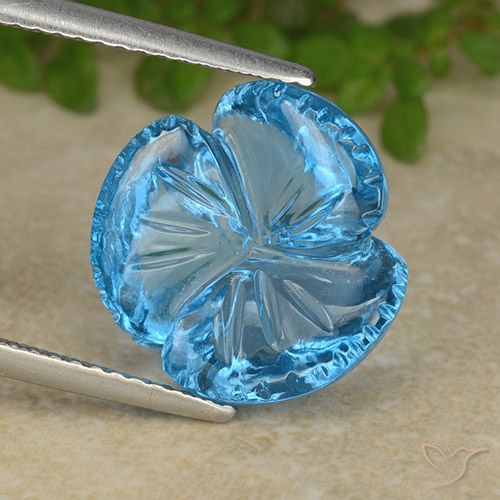 9.51ct Natural Azul Suíço Topázio, Flor cortada, Transparente