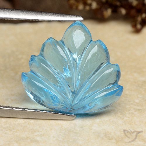 7.81ct Natural Azul Suíço Topázio, Flor cortada, Transparente