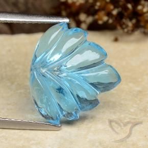 Topázio Azul Suíço Natural 7.81ct, Flor cortada, Transparente