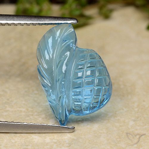 5.13ct Natural Azul Suíço Topázio, Flor cortada, Transparente