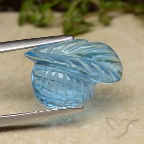 Topázio Azul Suíço Natural 5.13ct, Flor cortada, Transparente