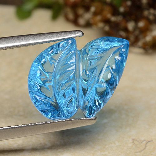 5.81ct Natural Azul Suíço Topázio, Flor cortada, Transparente