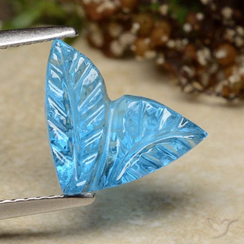 4.41ct Natural Azul Suíço Topázio, Flor cortada, Transparente