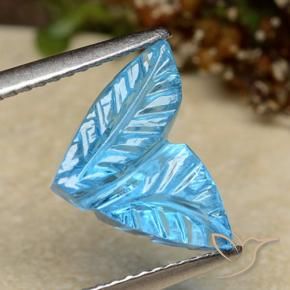 Topázio Azul Suíço Natural 4.41ct, Flor cortada, Transparente