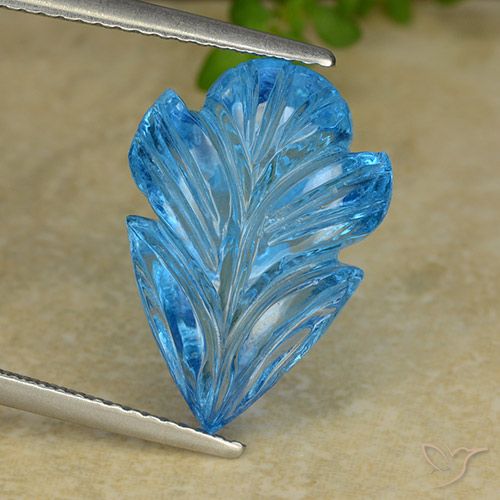 10.37ct Natural Azul Suíço Topázio, Flor cortada, Transparente