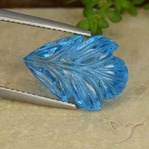 Topázio Azul Suíço Natural 10.37ct, Flor cortada, Transparente