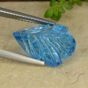 Topázio Azul Suíço Natural 10.37ct, Flor cortada, Transparente