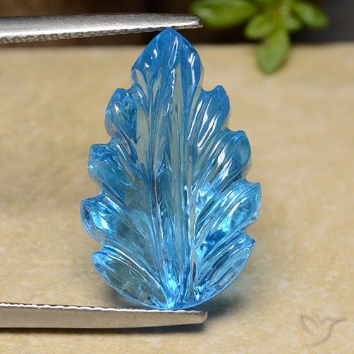 13.36ct Natural Azul Suíço Topázio, Flor cortada, Transparente
