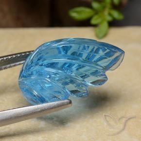 Topázio Azul Suíço Natural 13.36ct, Flor cortada, Transparente