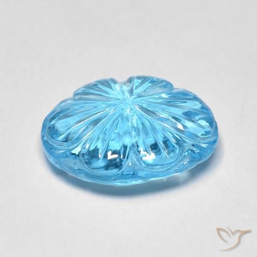 Topázio Azul Suíço Natural 8.37ct, oval, Transparente