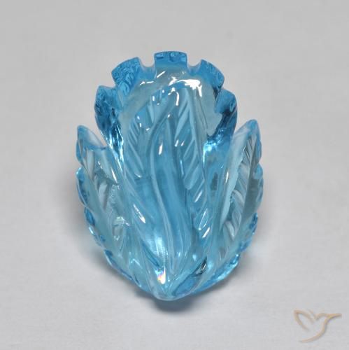 13.53ct Natural Azul Suíço Topázio, Flor cortada, Transparente